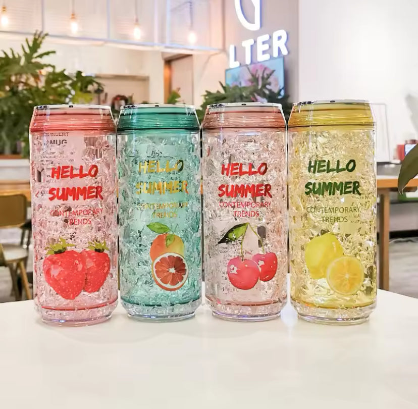 Hello Summer Water Bottle, Double Straw Cold Drink Cup, Creative Milk Box Style Water Bottle, Outdoor Thermos Cup, Summer Glass Drinking Water Bottle Hello Summer Water Bottle, Double Straw Cold Drink Cup, Creative Milk Box Style Water Bottle, Outdoor Thermos Cup, Summer Glass Drinking Water Bottle